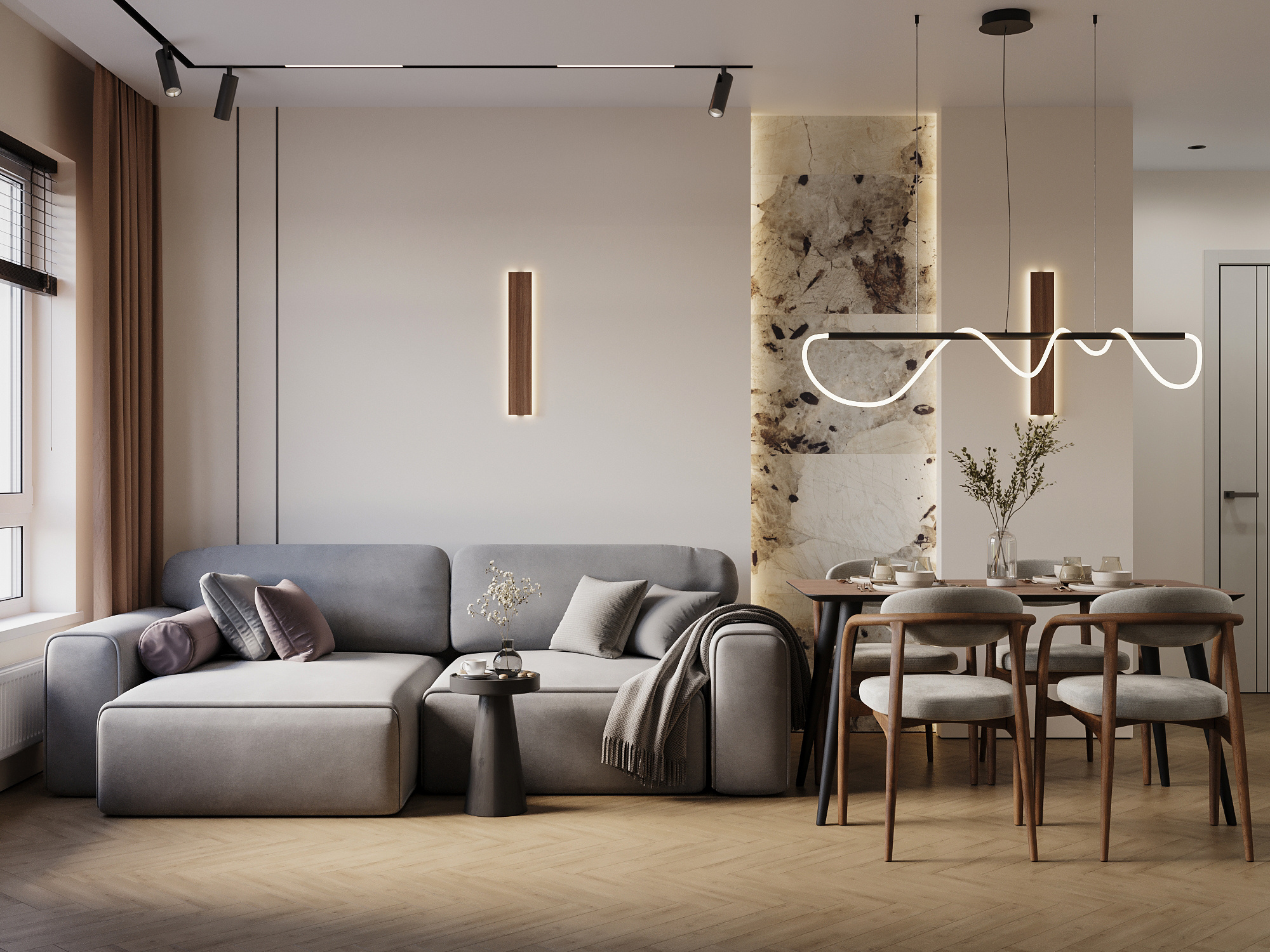 Современный проект квартиры для семьи с детьми