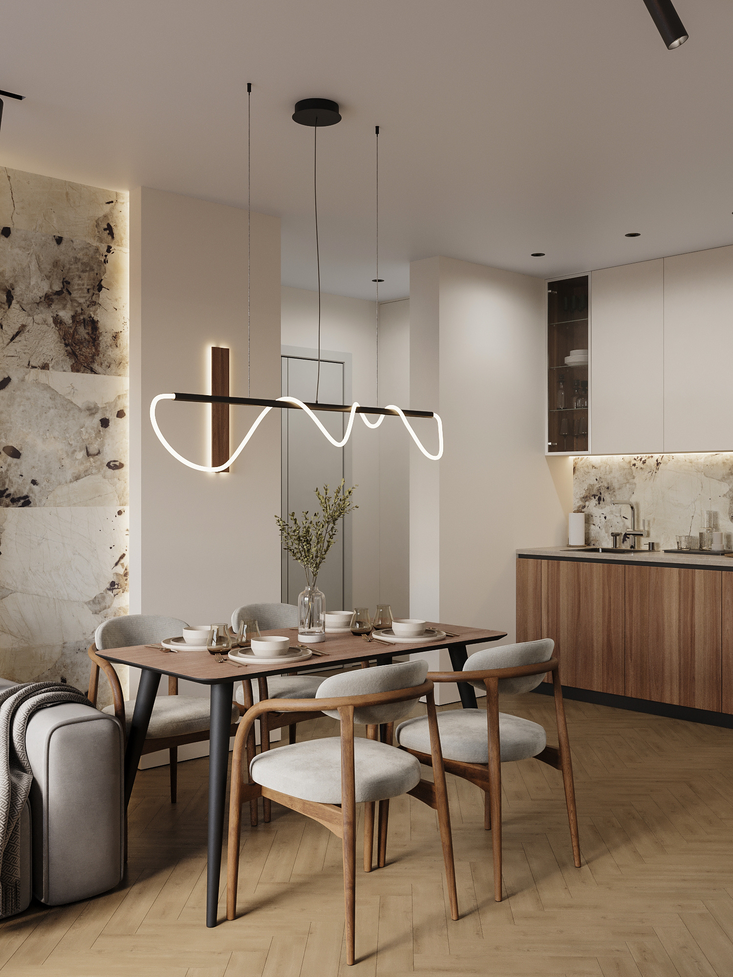 Современный проект квартиры для семьи с детьми