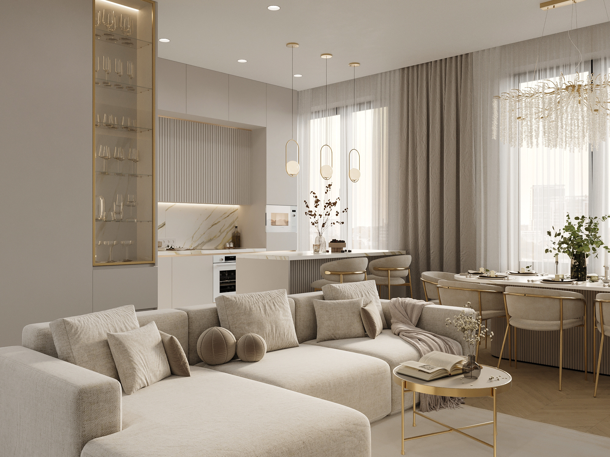 Современный интерьер для семьи с двумя детьми в ЖК бизнес-класса