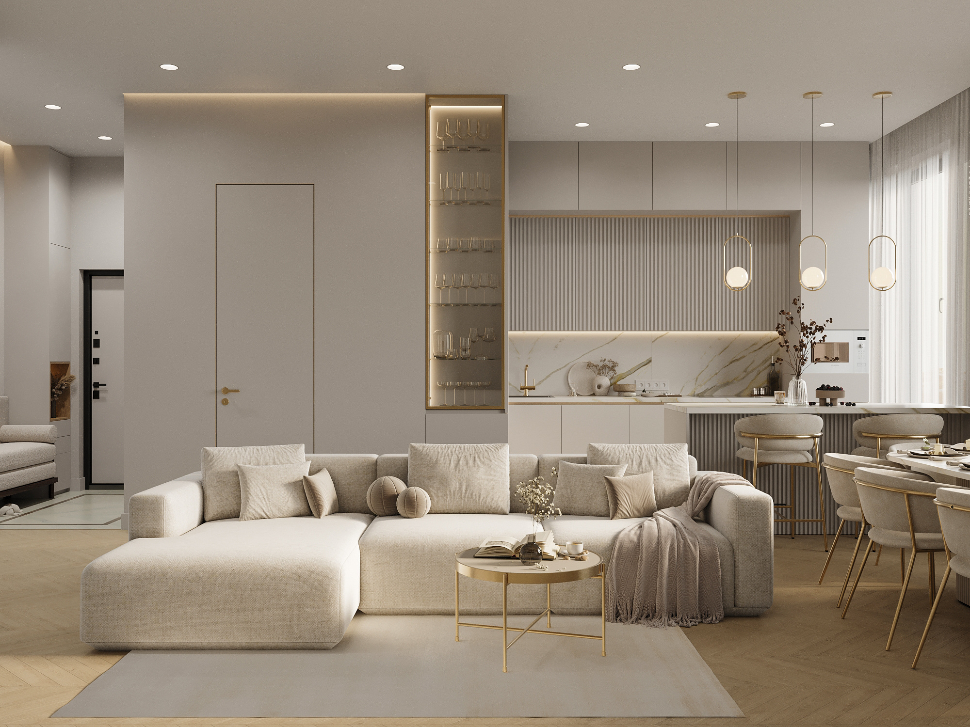 Современный интерьер для семьи с двумя детьми в ЖК бизнес-класса