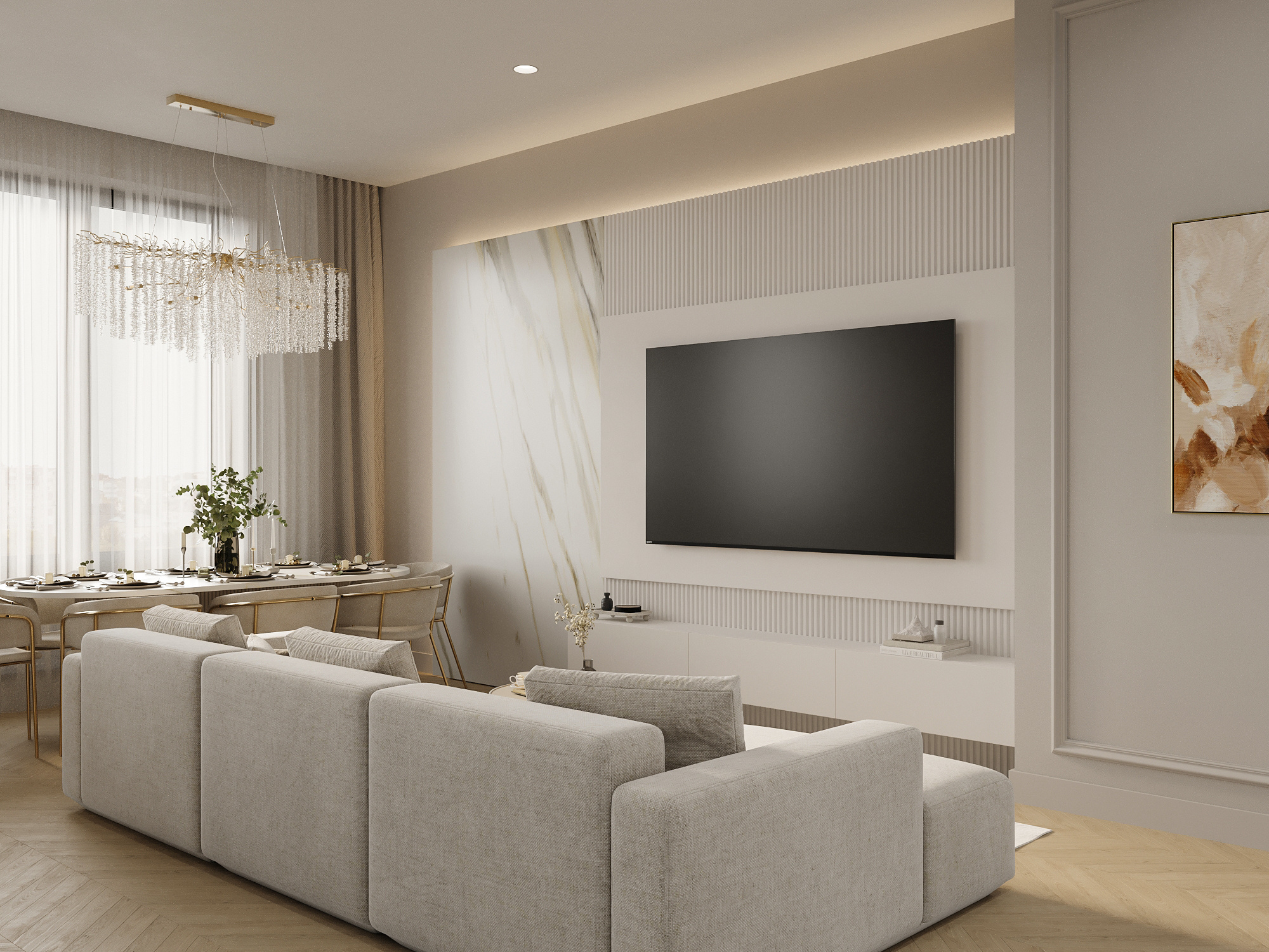 Современный интерьер для семьи с двумя детьми в ЖК бизнес-класса