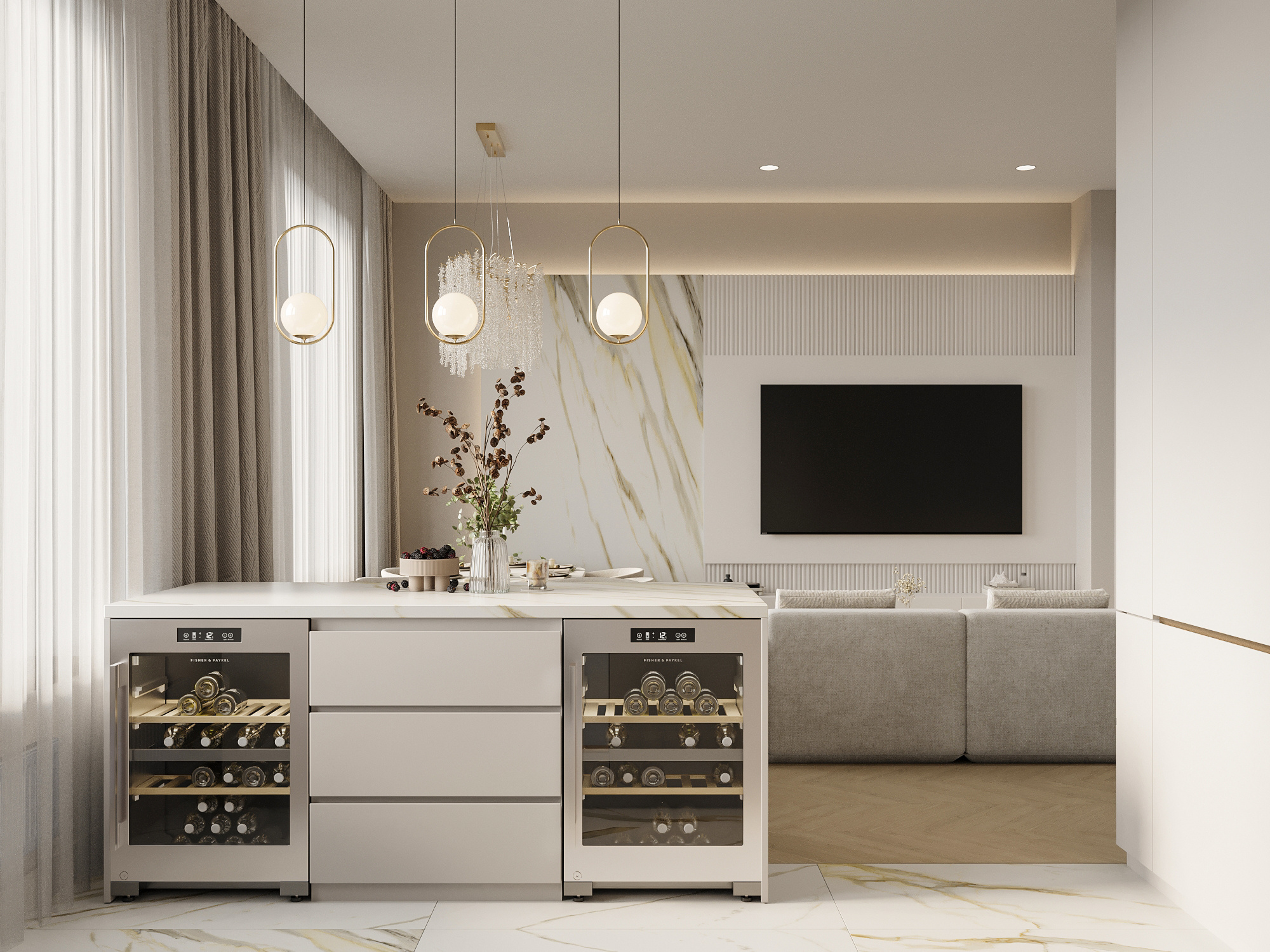 Современный интерьер для семьи с двумя детьми в ЖК бизнес-класса