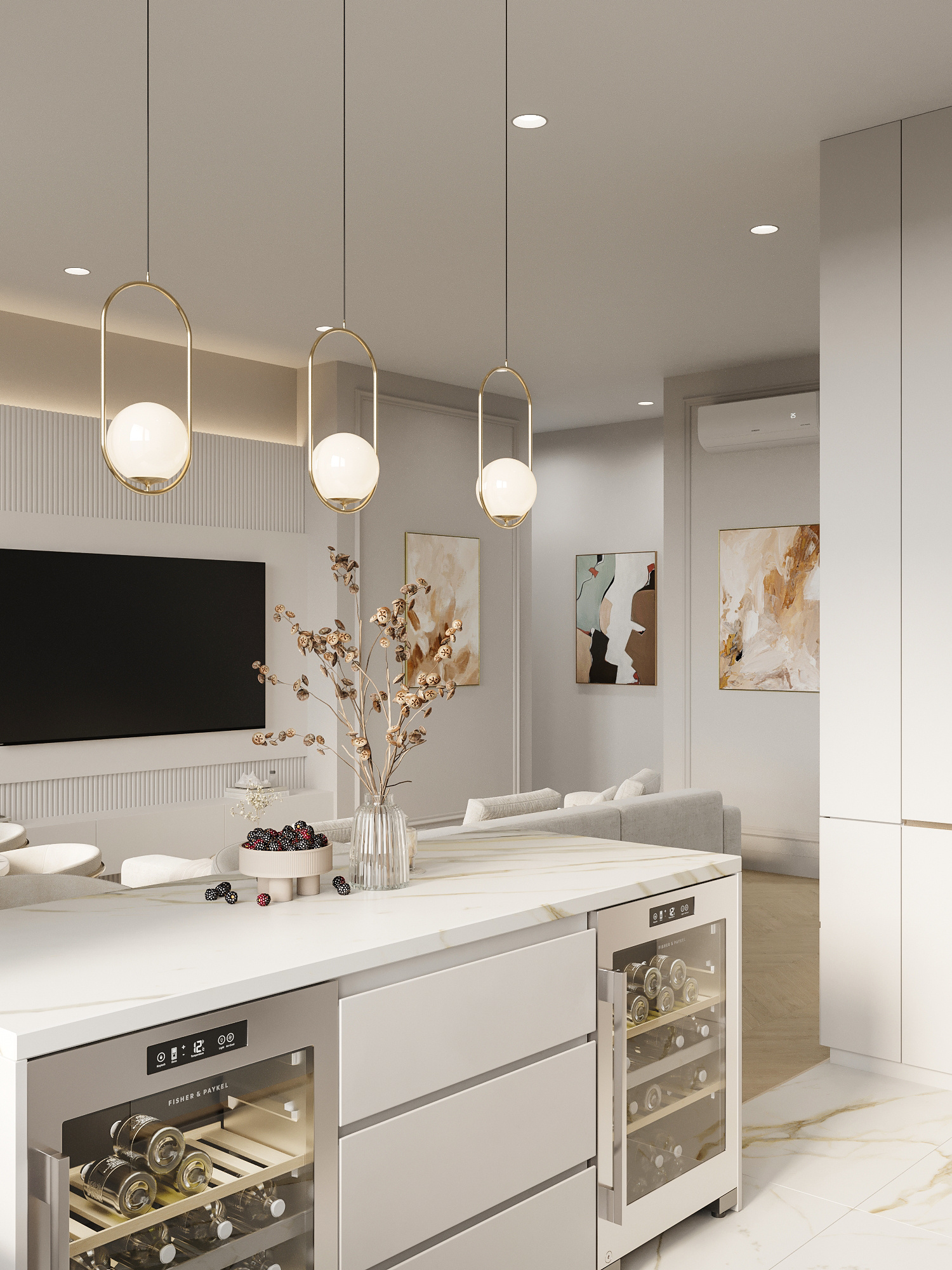 Современный интерьер для семьи с двумя детьми в ЖК бизнес-класса