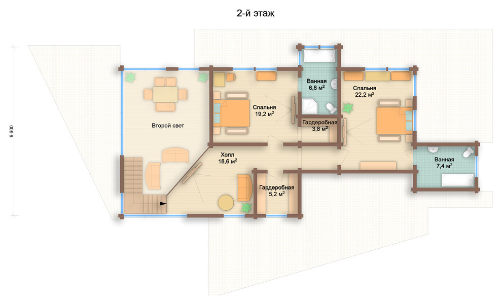 Дом из клеёного бруса East Constructionism Style 240