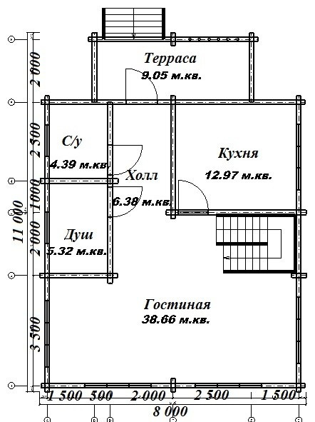 Дом из бруса, проект "КупцовЪ Дом"