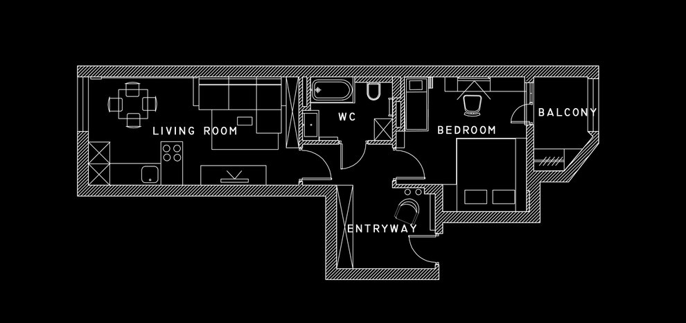 Houzz Украина: Скандинавский дизайн двухкомнатной квартиры 43 кв.м