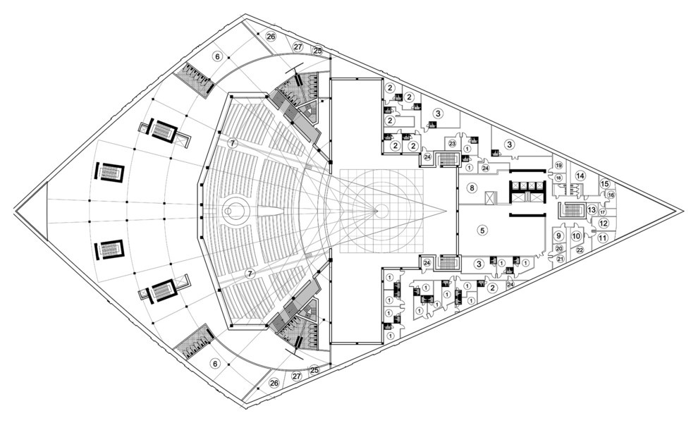 план центра на уровне амфитеатра  5d театра