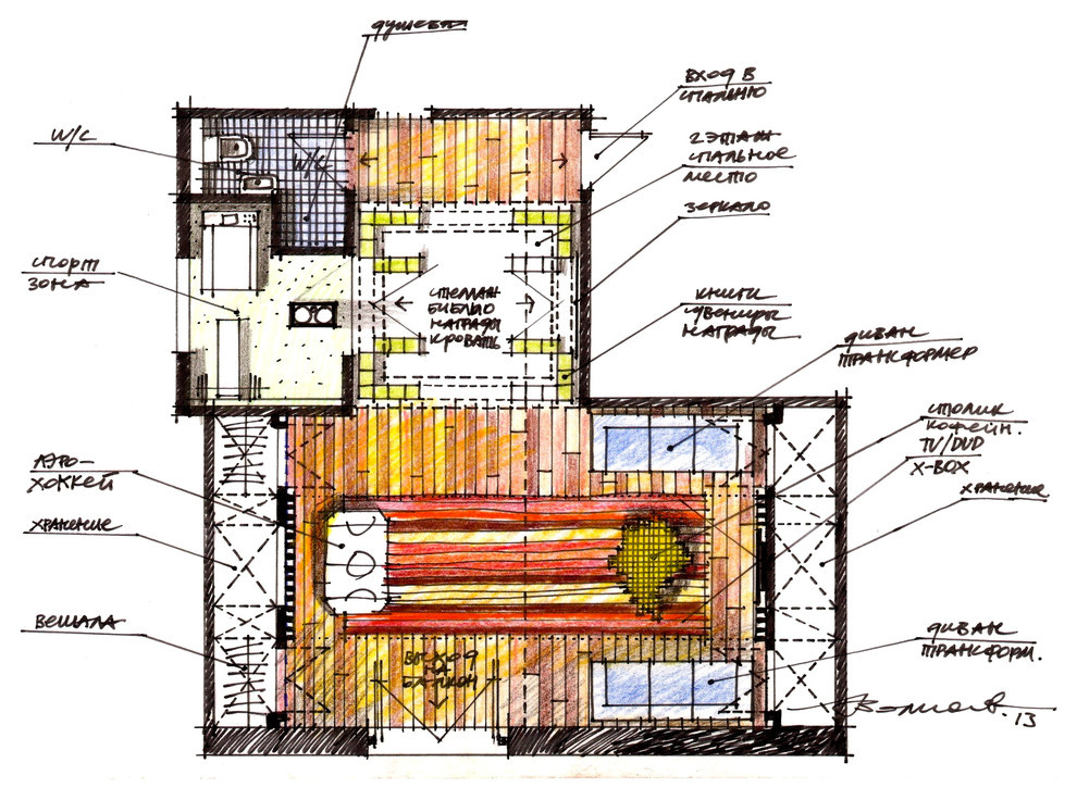 МАНСАРДА С ПОТАЙНЫМИ ДВЕРЦАМИ