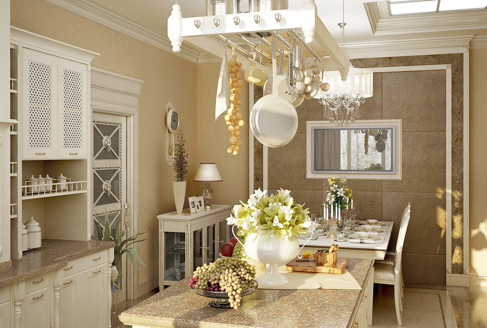 Интерьер кухни загородного коттеджа