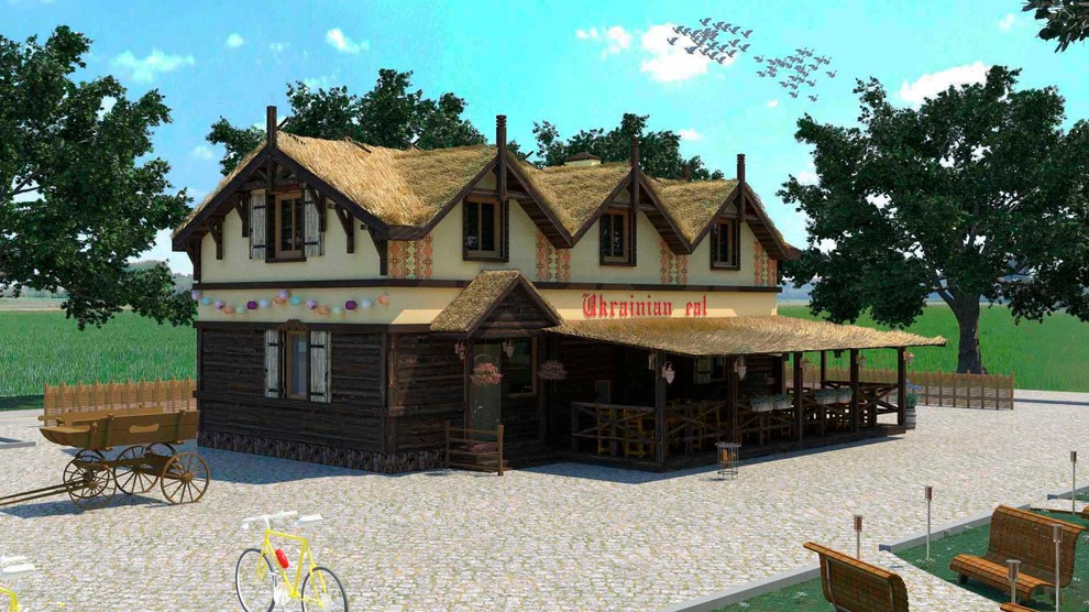 3d visualization ukrainian restaurant/3д визуализация ресторана украинской кухни