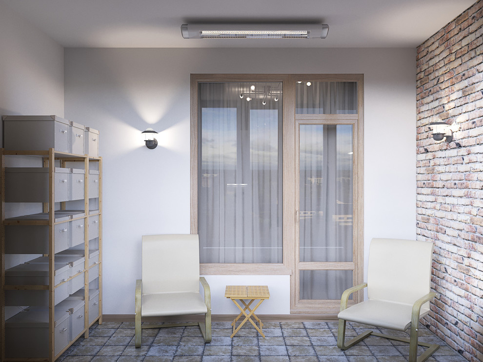 Квартира в стиле LOFT розовый кирпич