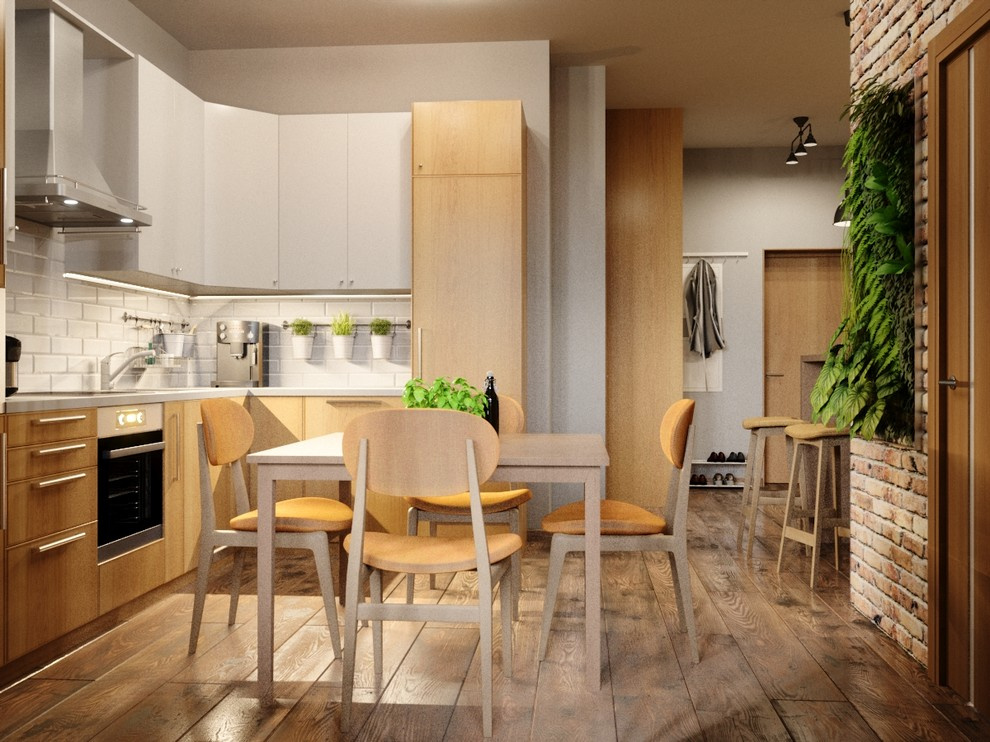 Квартира в стиле LOFT розовый кирпич