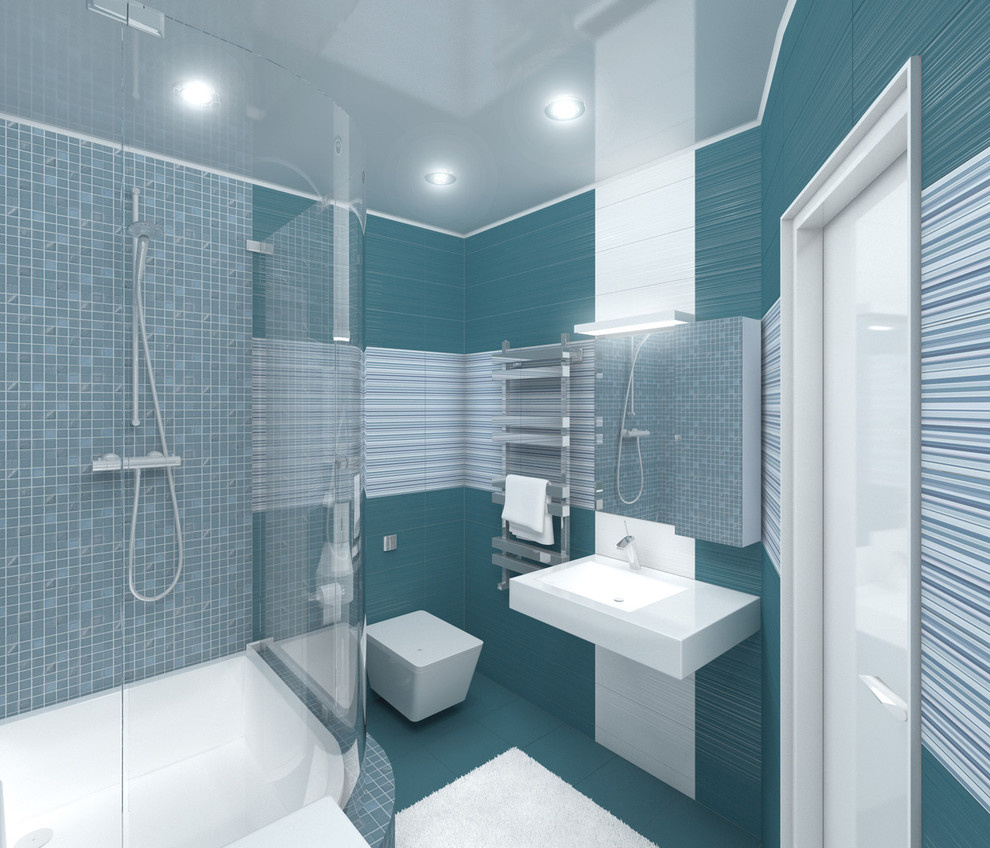 Интерьер ванной комнаты в г. Белгороде с использованием плитки IBERO Porcelanico