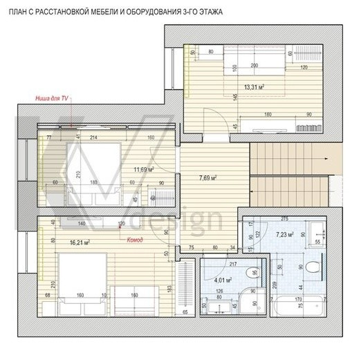 Проект интерьера дома в поселке Поведники