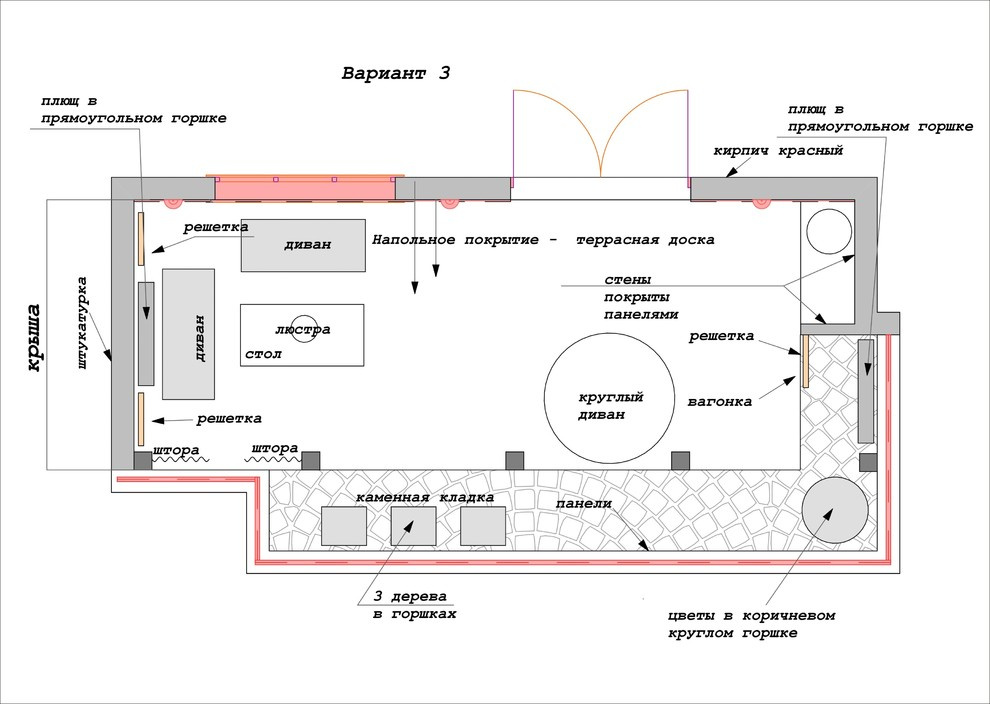 Варианты террасы