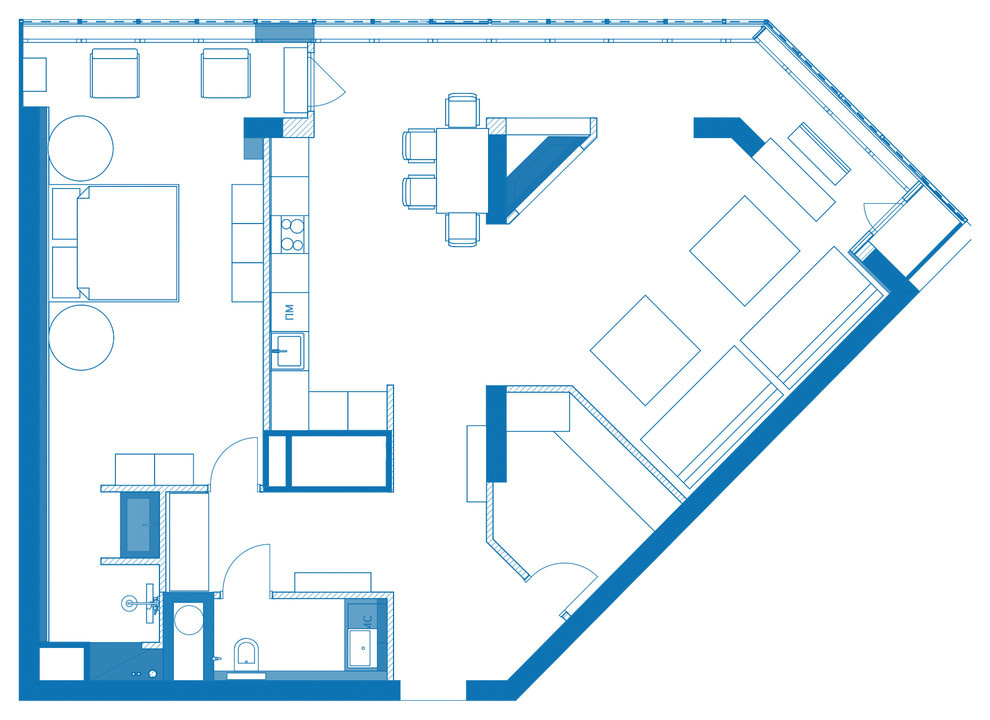 Houzz тур: Мужской интерьер на 28-м этаже