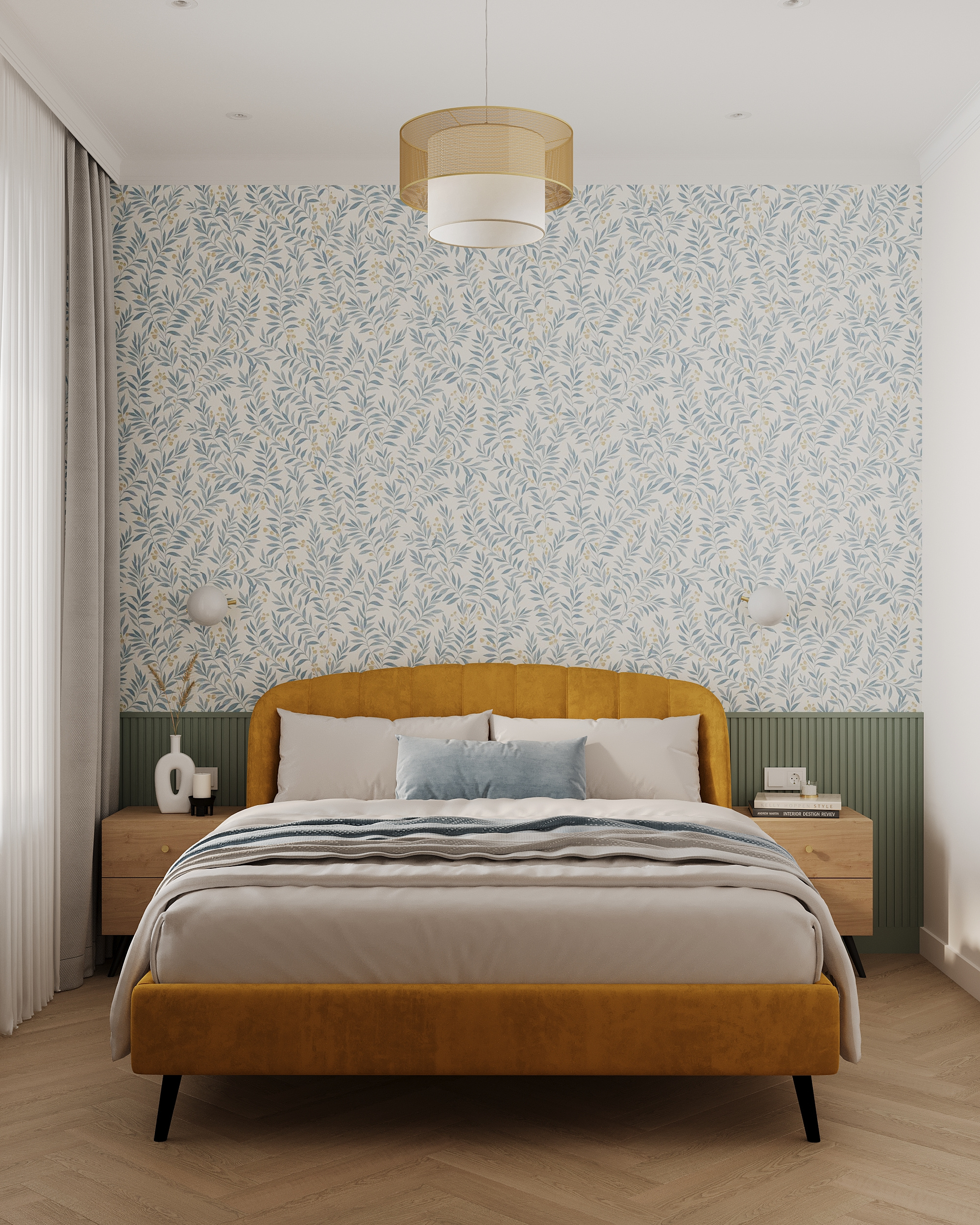 Яркая двушка с нотками сканди и ретро.