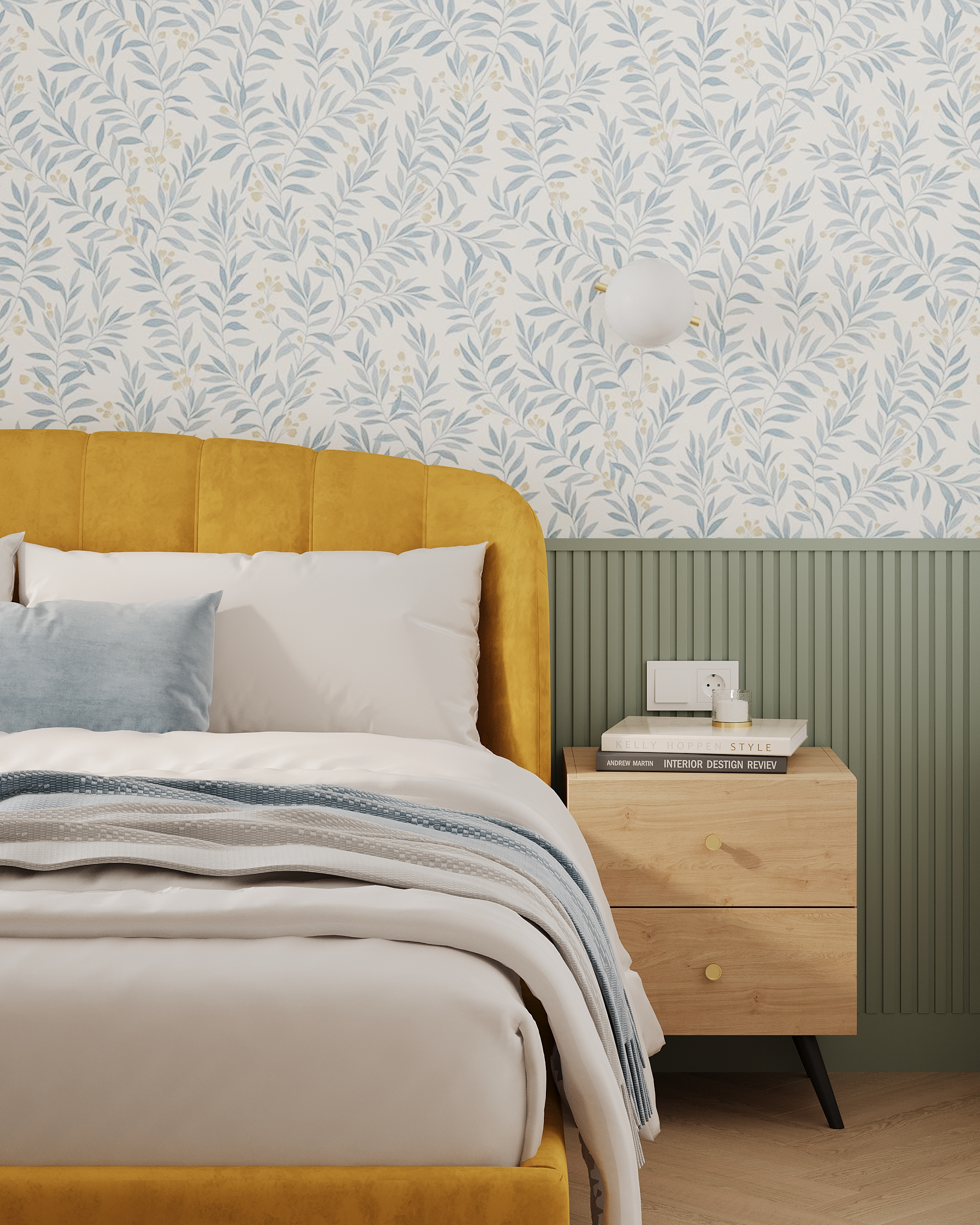 Яркая двушка с нотками сканди и ретро.