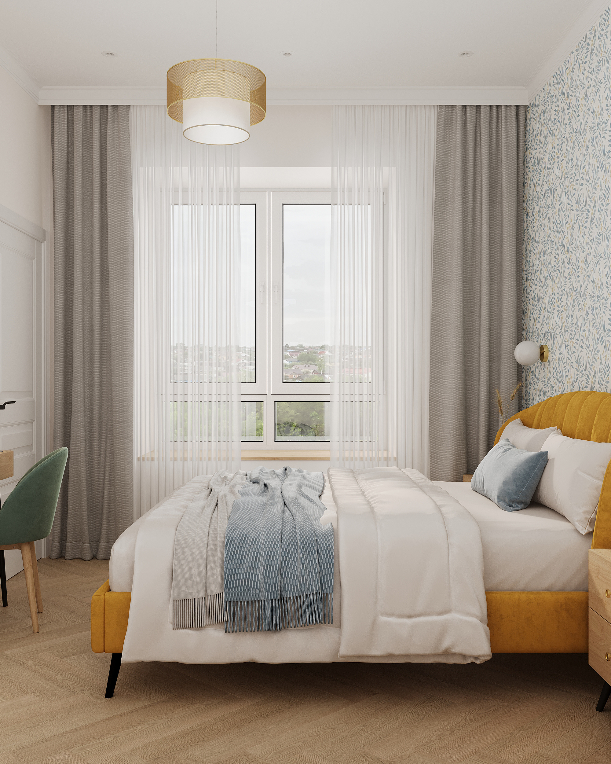 Яркая двушка с нотками сканди и ретро.