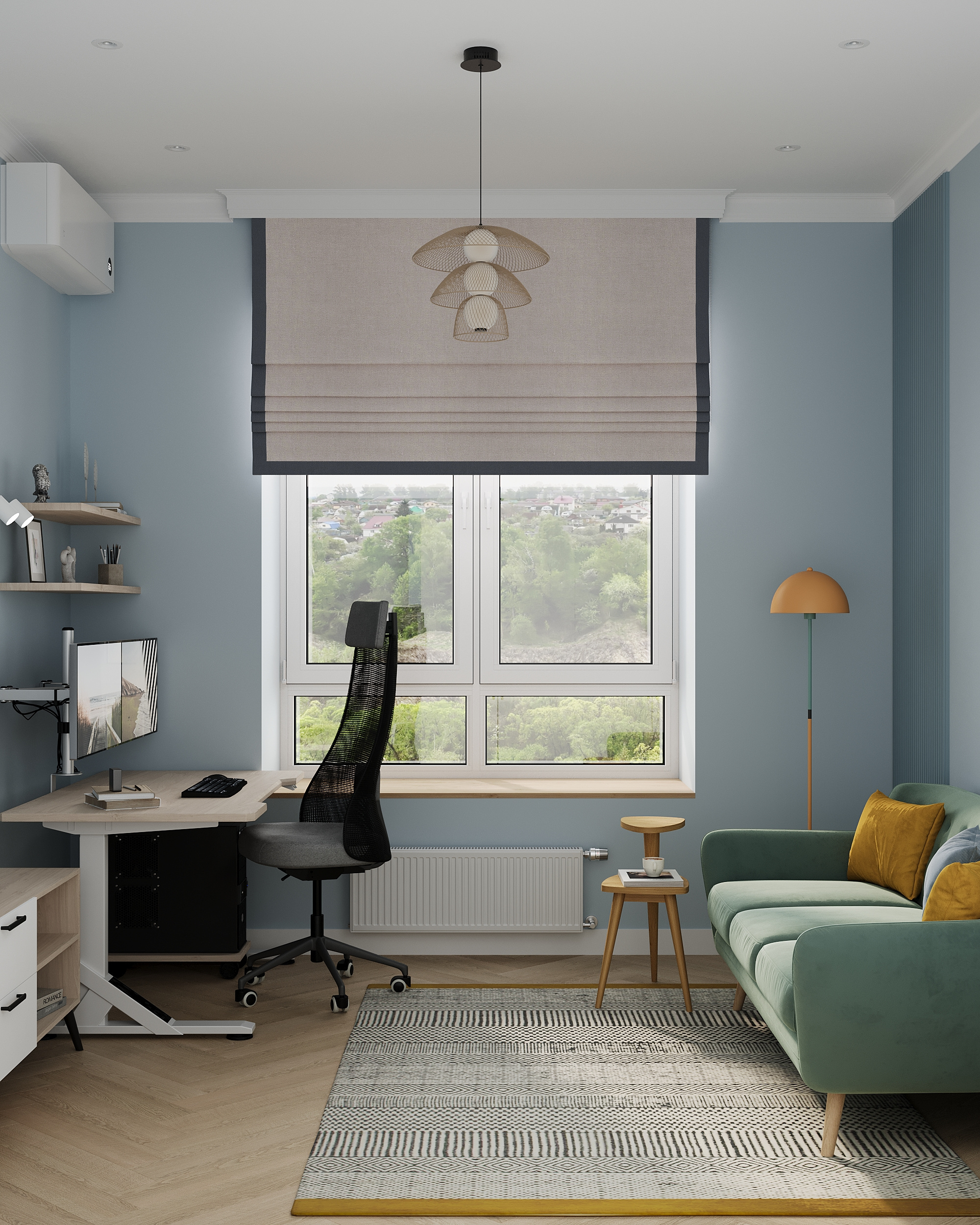 Яркая двушка с нотками сканди и ретро.