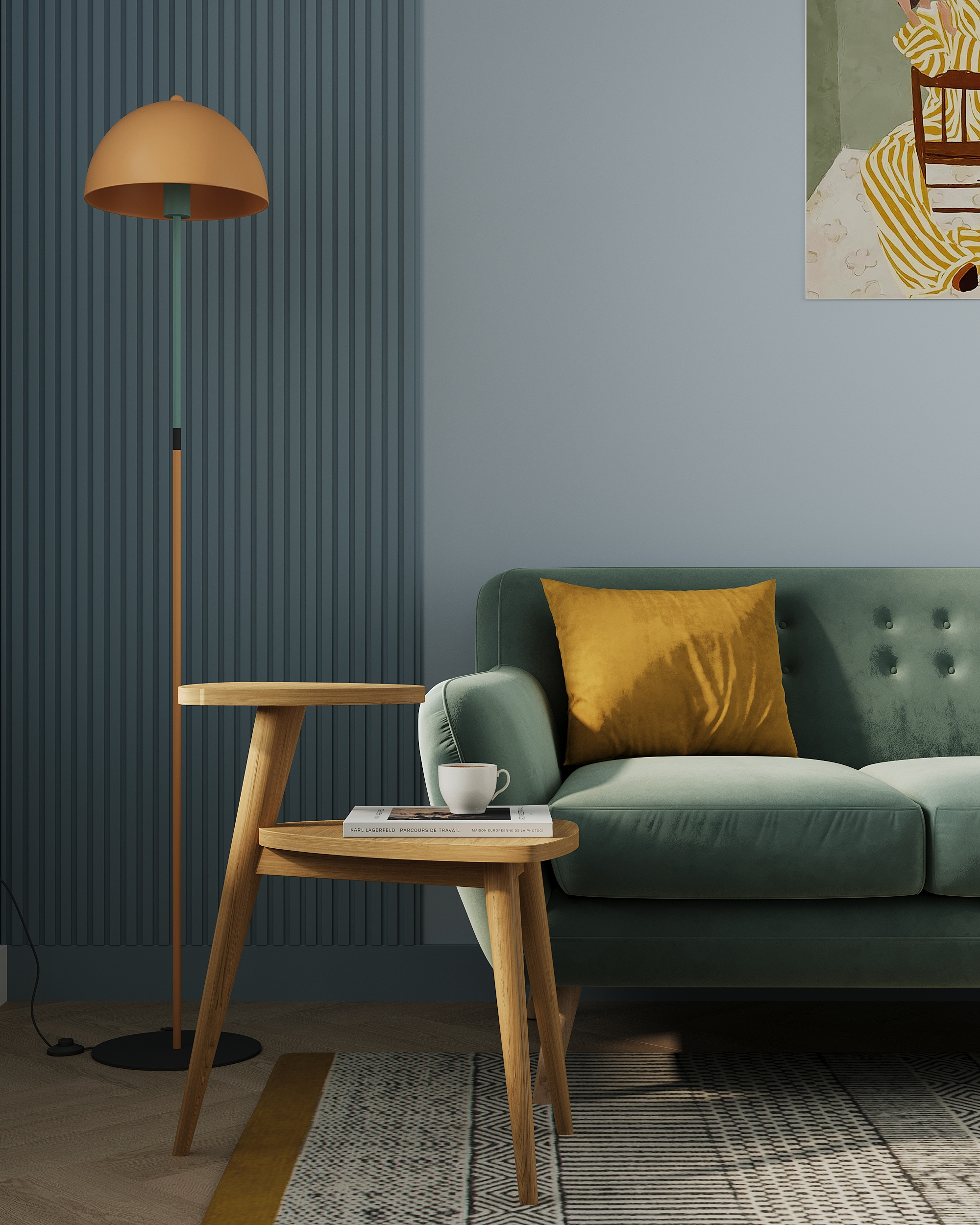 Яркая двушка с нотками сканди и ретро.