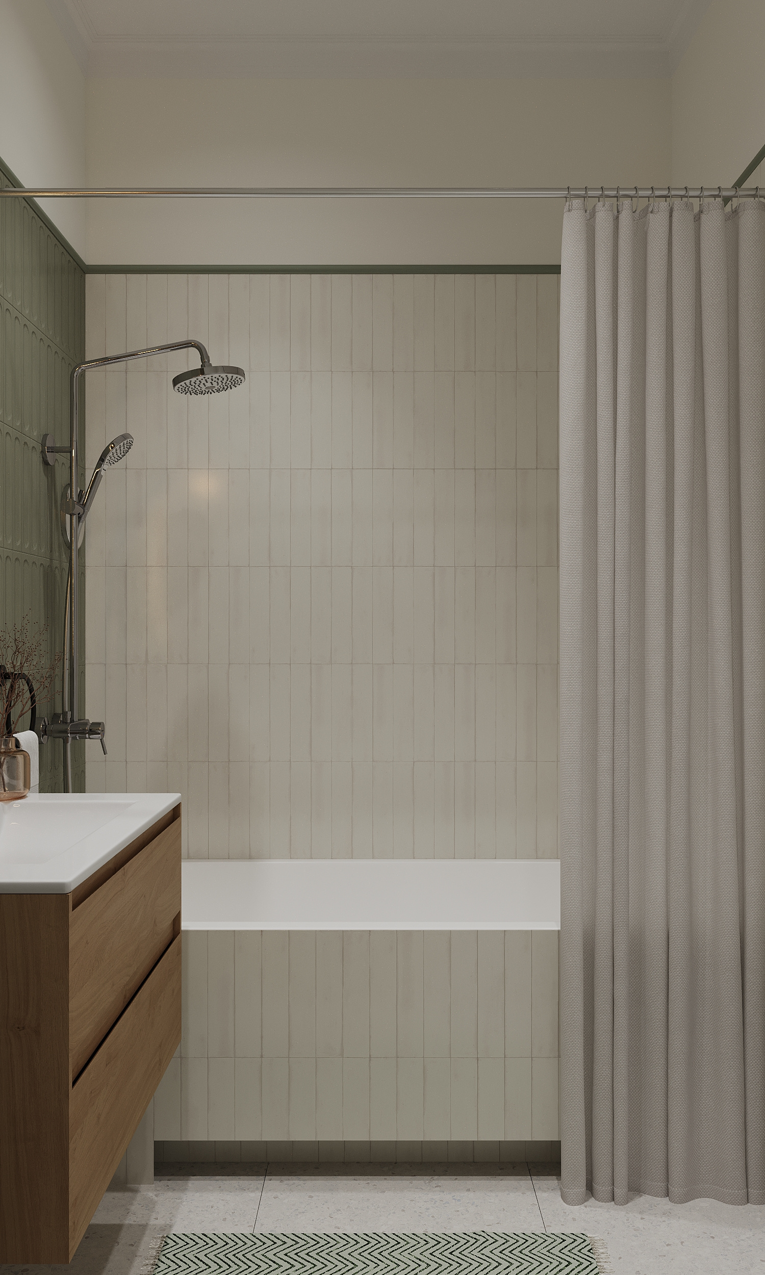 Яркая двушка с нотками сканди и ретро.