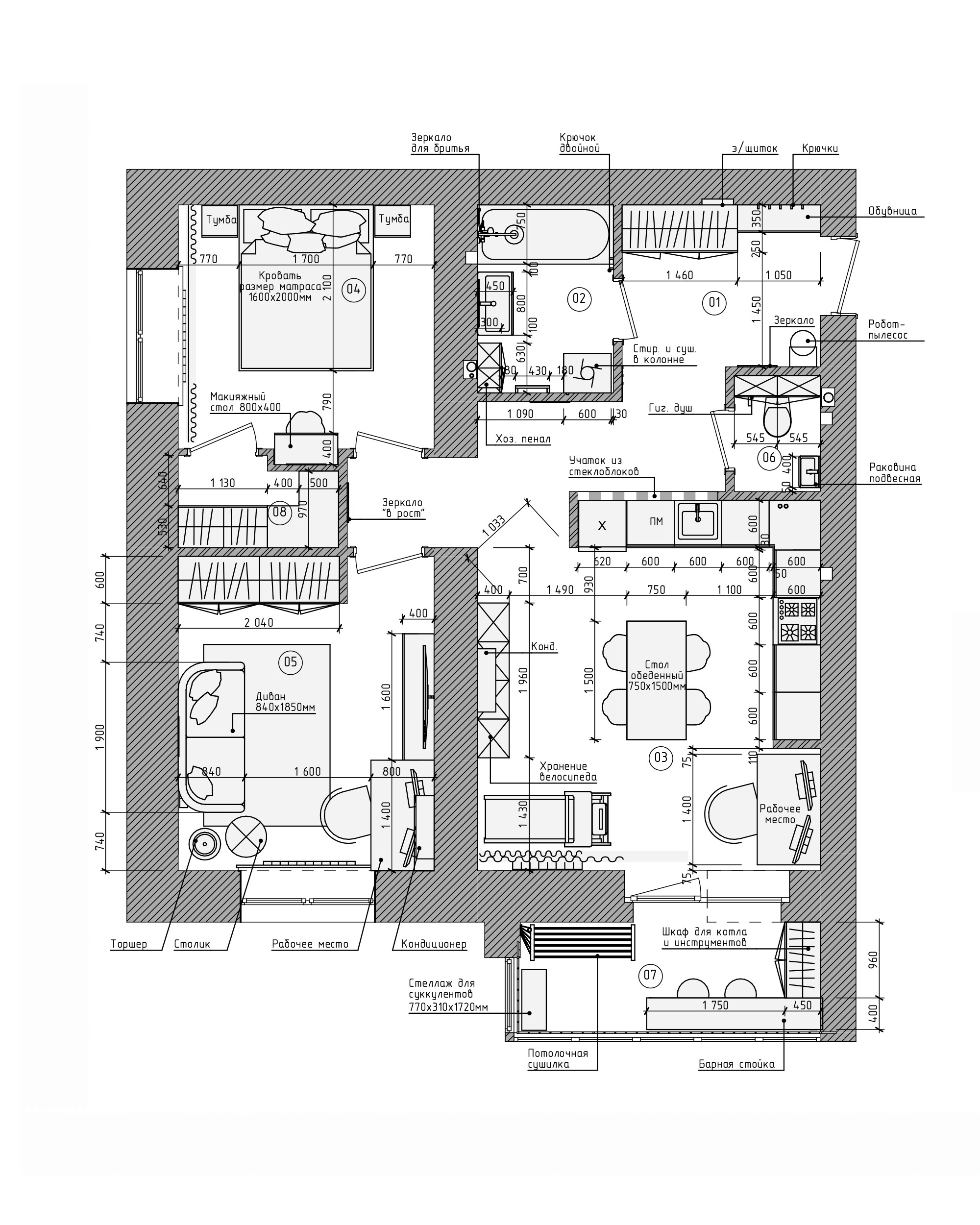 Яркая двушка с нотками сканди и ретро.