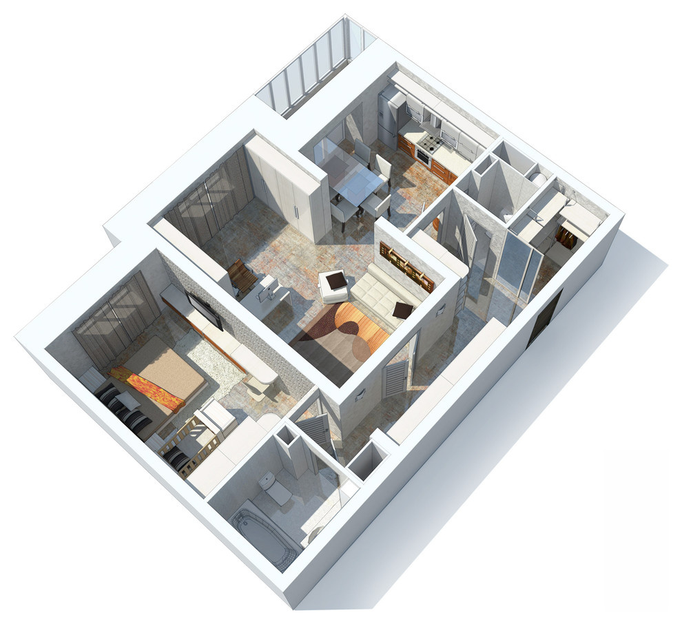 Обложка проекта: 3d модели интерьерных планировок \ 3D Plans