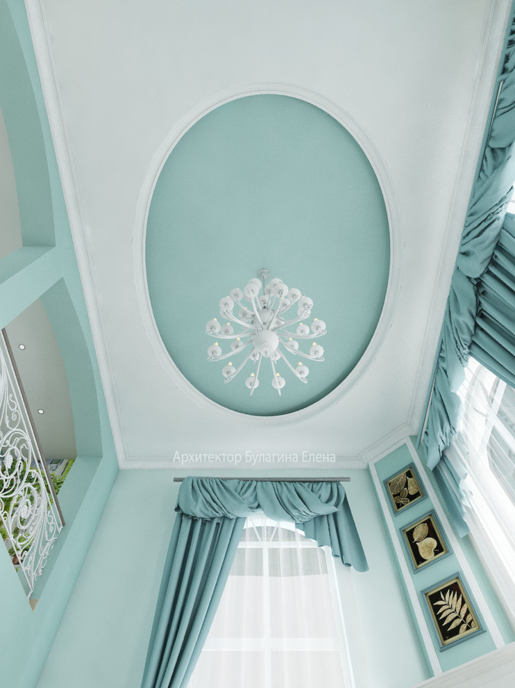 Двусветная гостиная в загородном доме