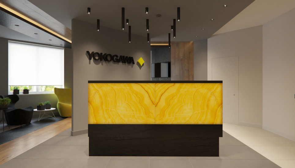Дизайн приемной зоны в офисе Yokogawa Electric