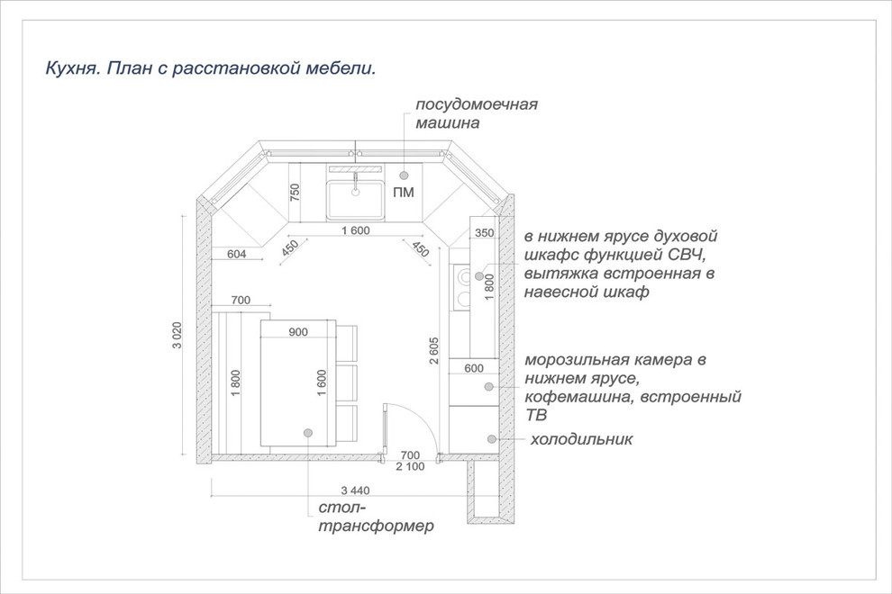 Кухня с эркером