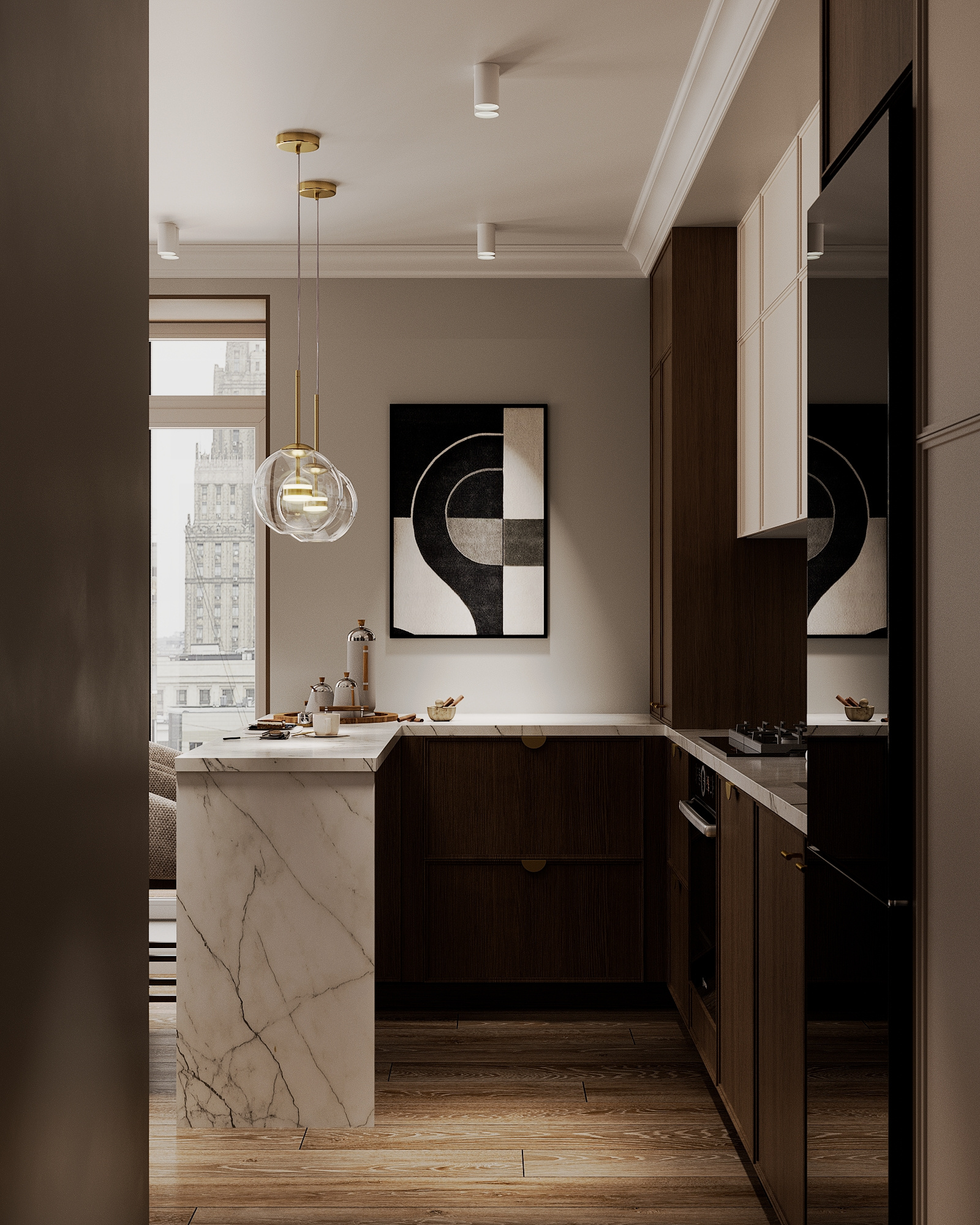 Кухня-столовая в стиле мидсенчури