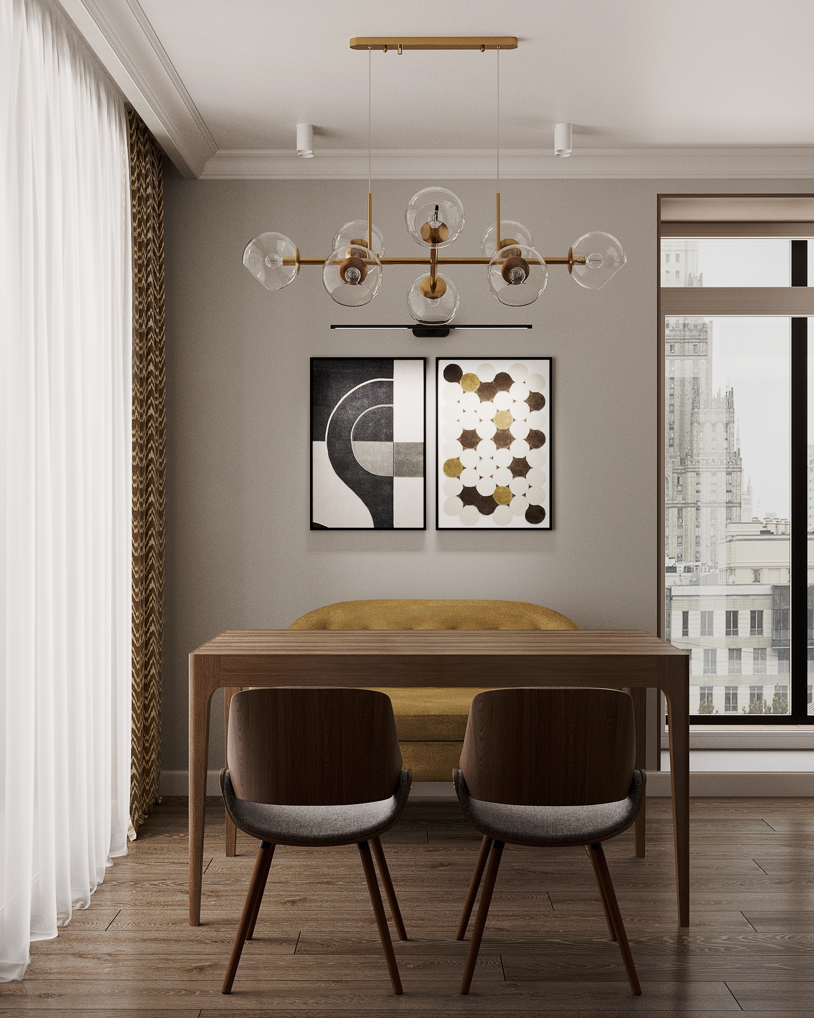 Кухня-столовая в стиле мидсенчури