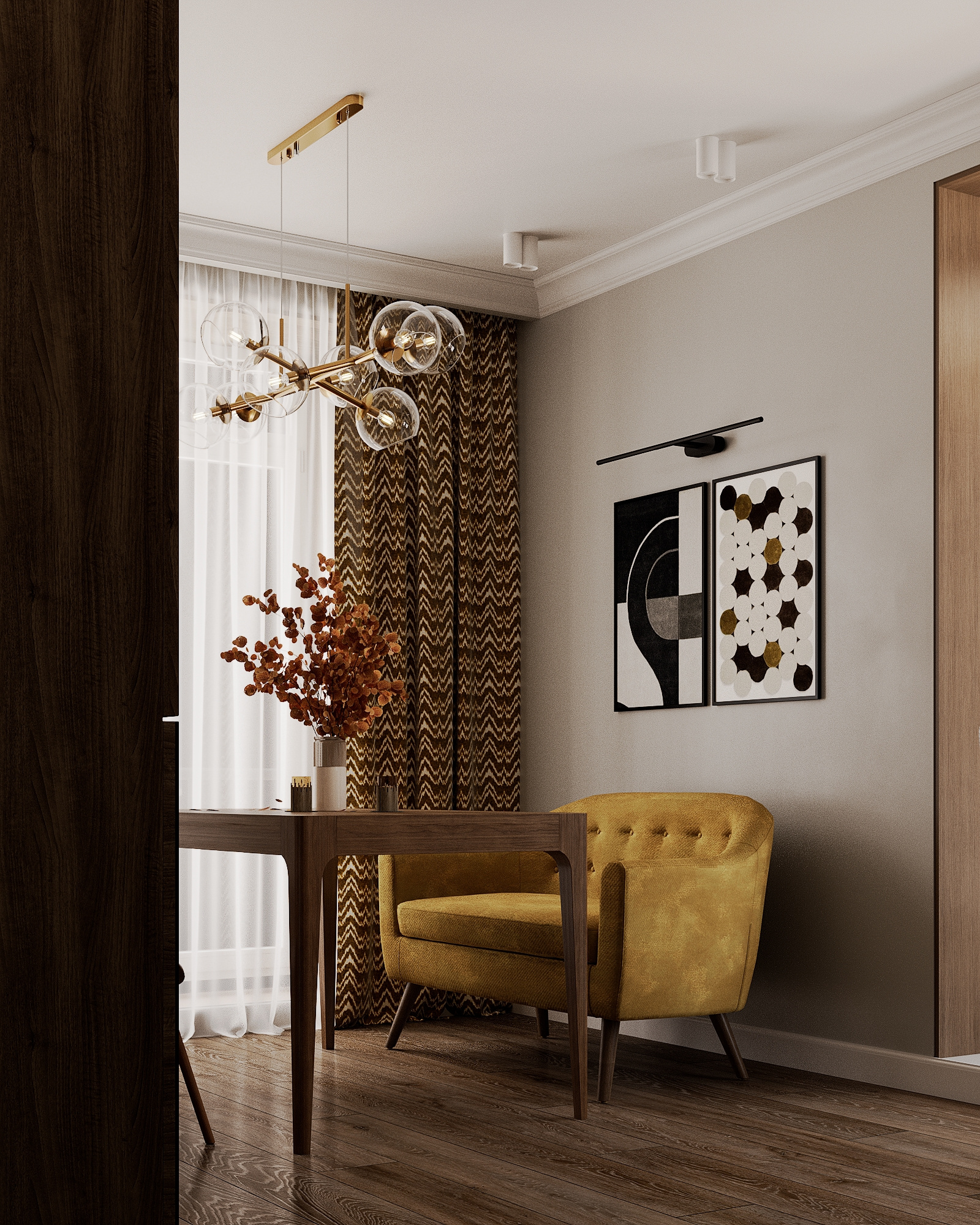 Кухня-столовая в стиле мидсенчури