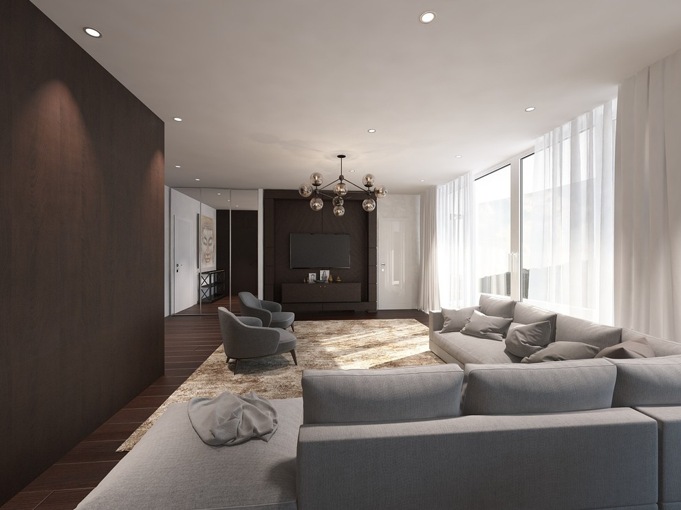 The apartment is in a modern style