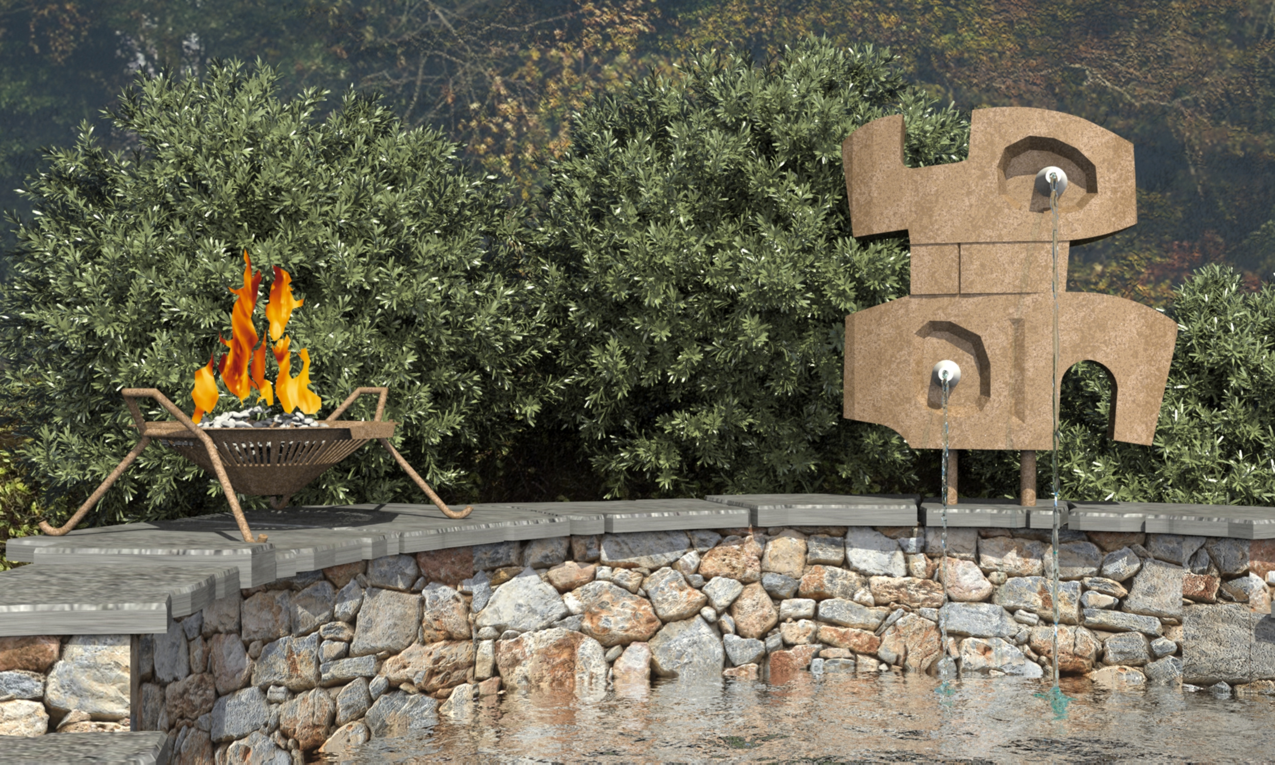 Проект садового фонтана.