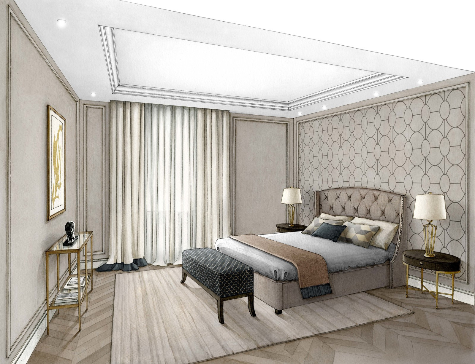 Эскизы интерьера для проекта Полины Пидцан "ROOMLOOK"