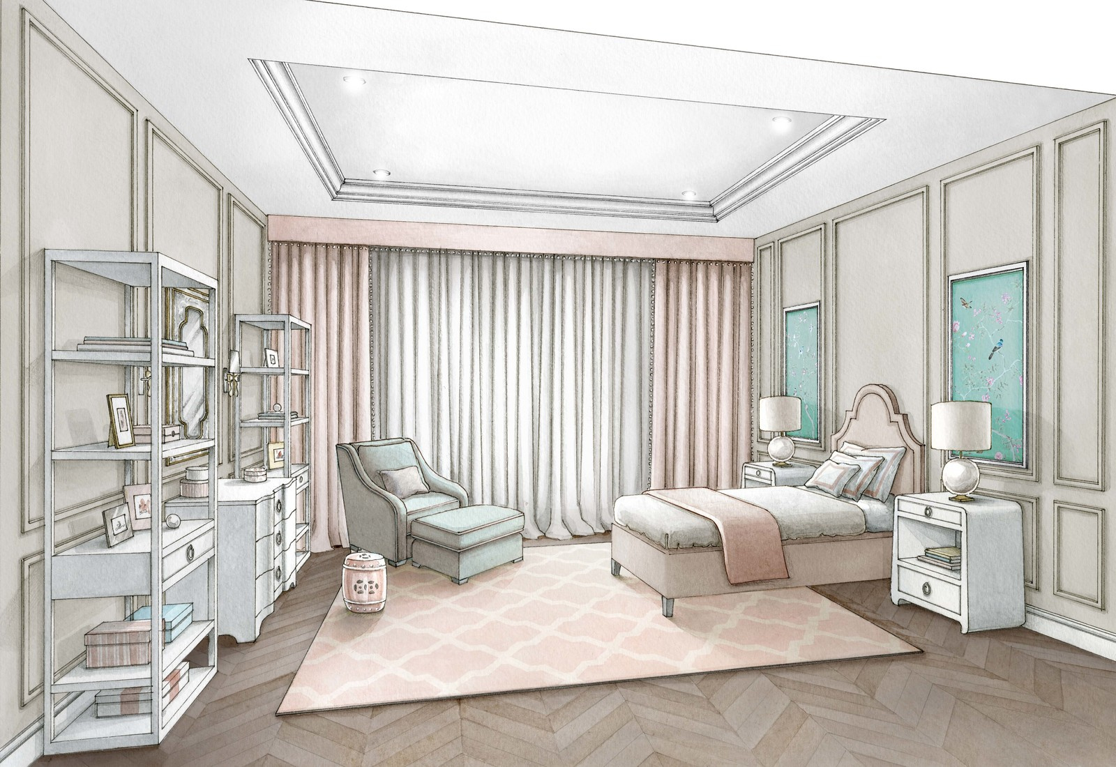 Эскизы интерьера для проекта Полины Пидцан "ROOMLOOK"