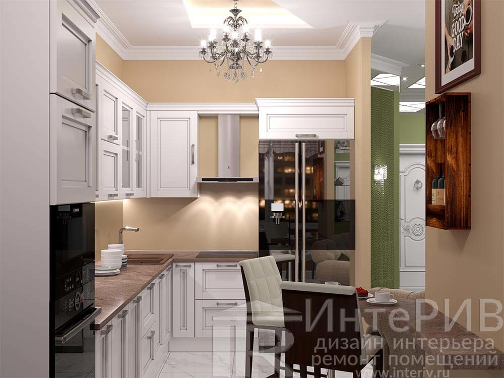 Интерьер двухкомнатной квартиры 55 м² на Ленинском проспекте