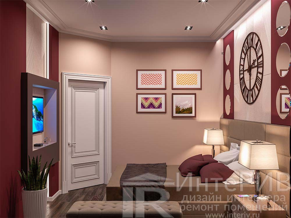 Интерьер двухкомнатной квартиры 55 м² на Ленинском проспекте