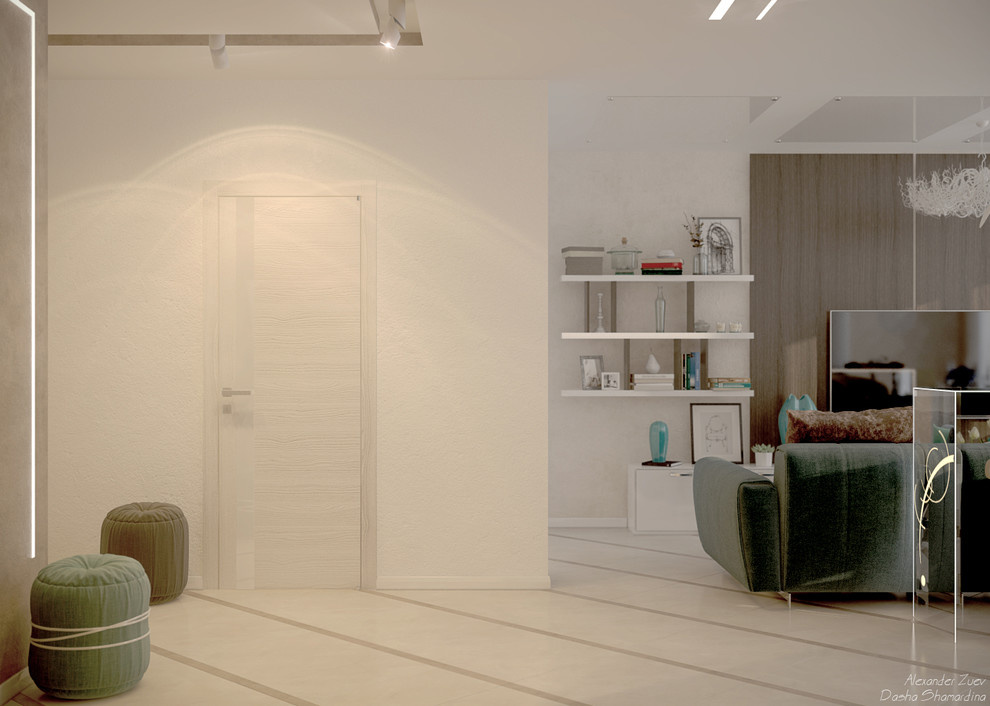 Дизайн кухни-гостиной в стиле модернизм в ЖК "Большой", г.Краснодар