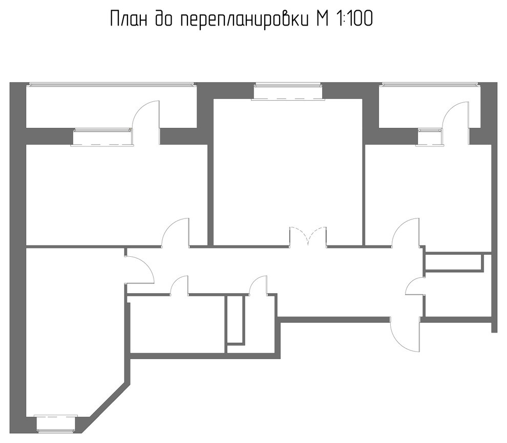 Перепланировка двухкомнатной квартиры в Санкт-Петербурге