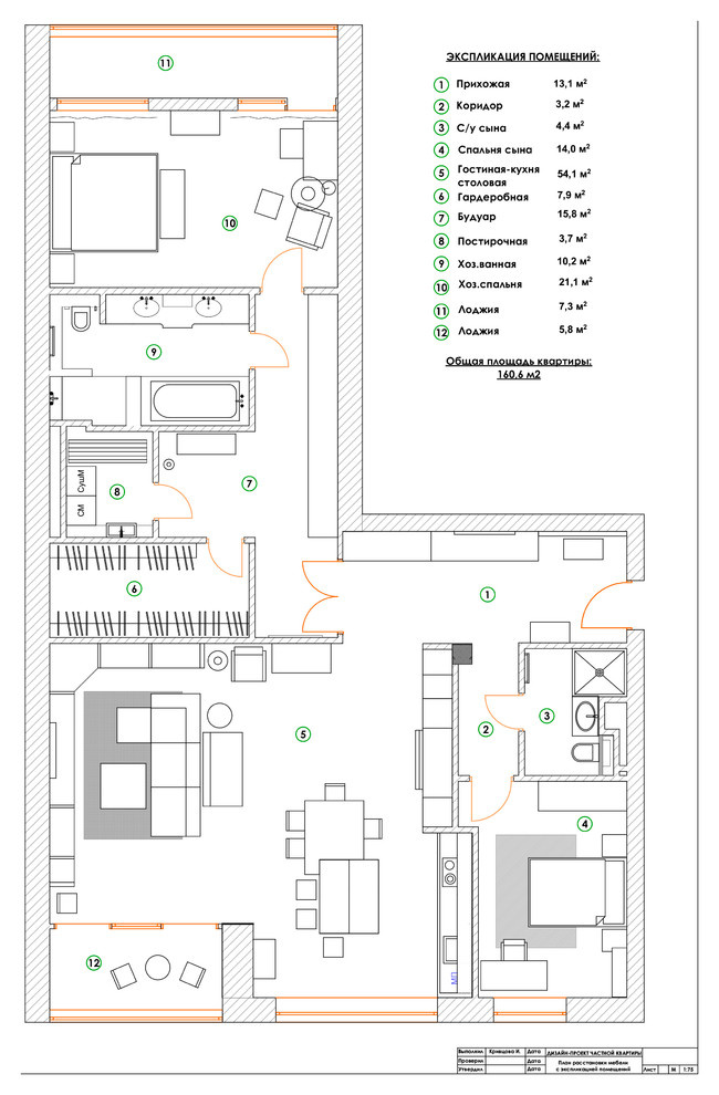 квартира 160,5 м2 в ЖК Литератор