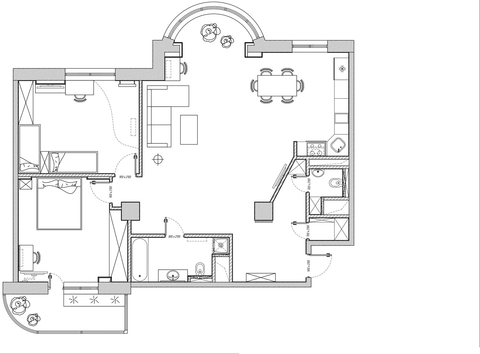 План квартиры 120 м2