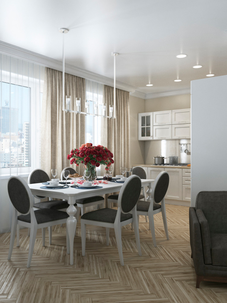 Трехкомнатная квартира в стиле неоклассика, 55 м²