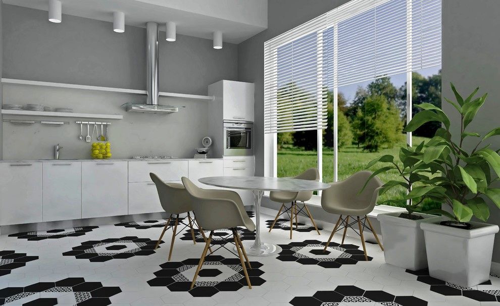 кухня с плиткой БУРАНЕЛЛИ от KERAMA MARAZZI