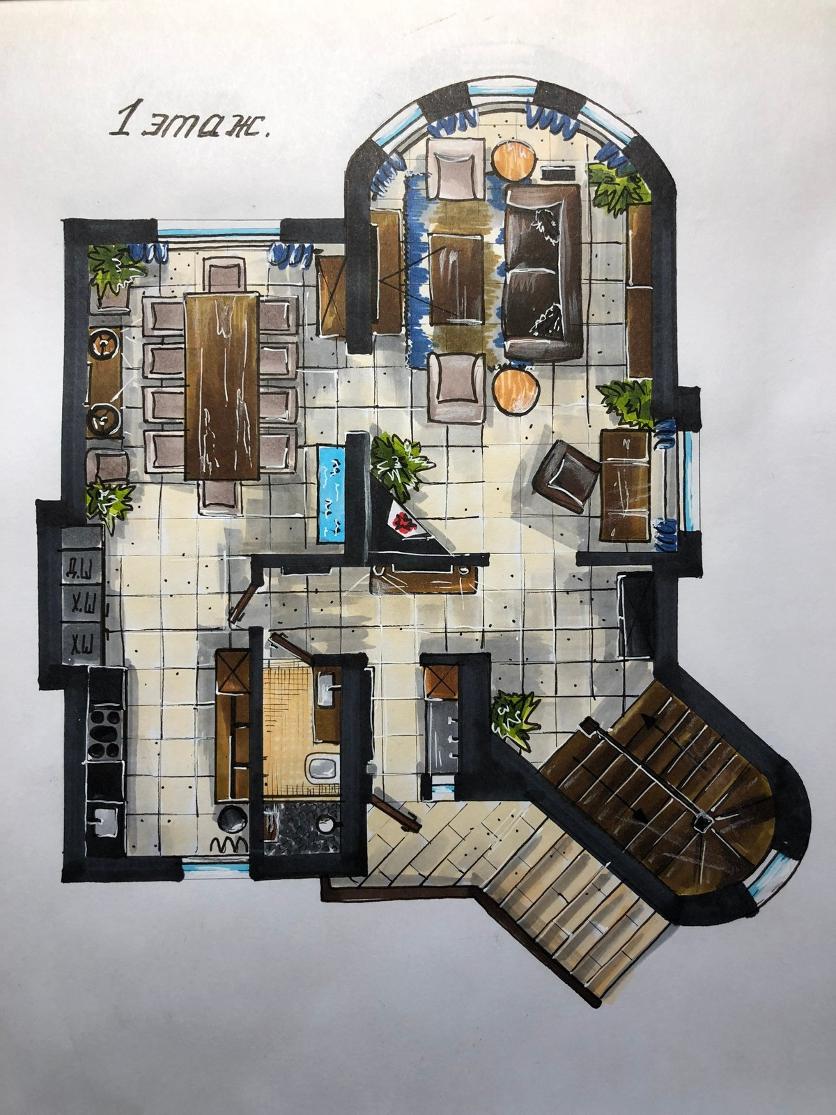 Houzz тур: Дом в американском стиле в Краснодарском крае