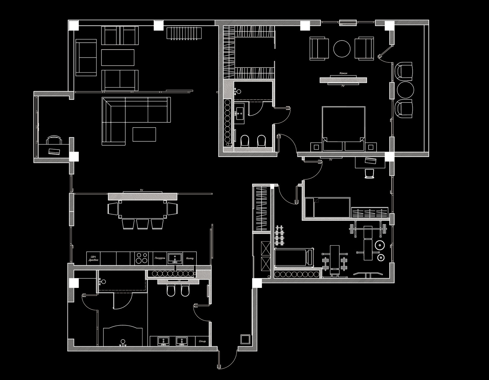 Квартира в современном стиле 170 м/кв