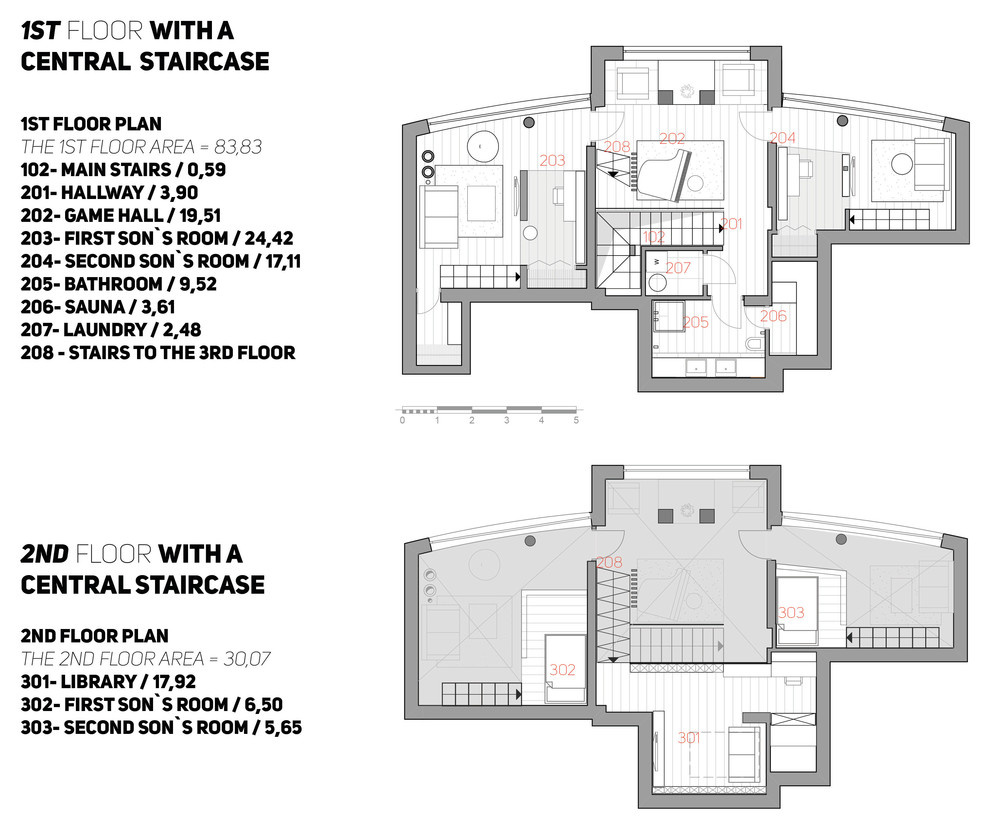 Houzz Украина: Апартаменты на трех уровнях для большой семьи
