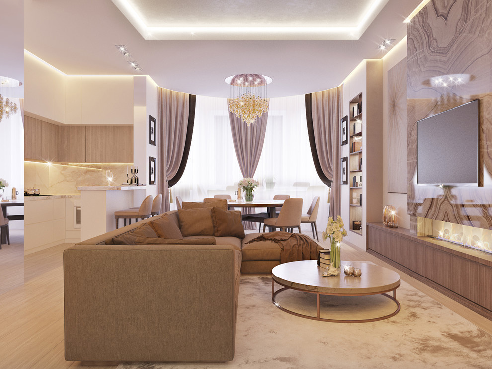 Дизайн кухни - гостиной в жк Royal House